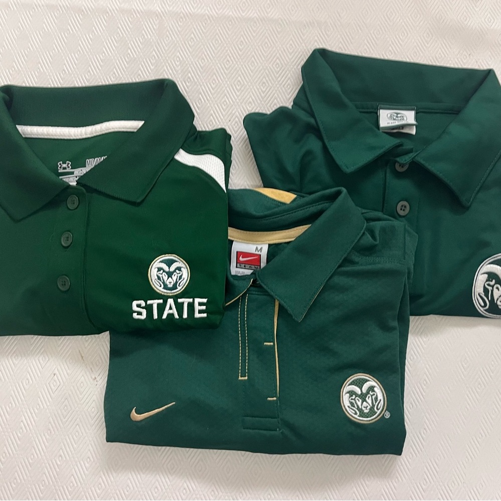 Set of 3 Colorado state university CSU collared shirts